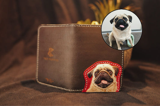Pet Portrait Leather Hand-tooled & Sculpted Cardholder/Wallet